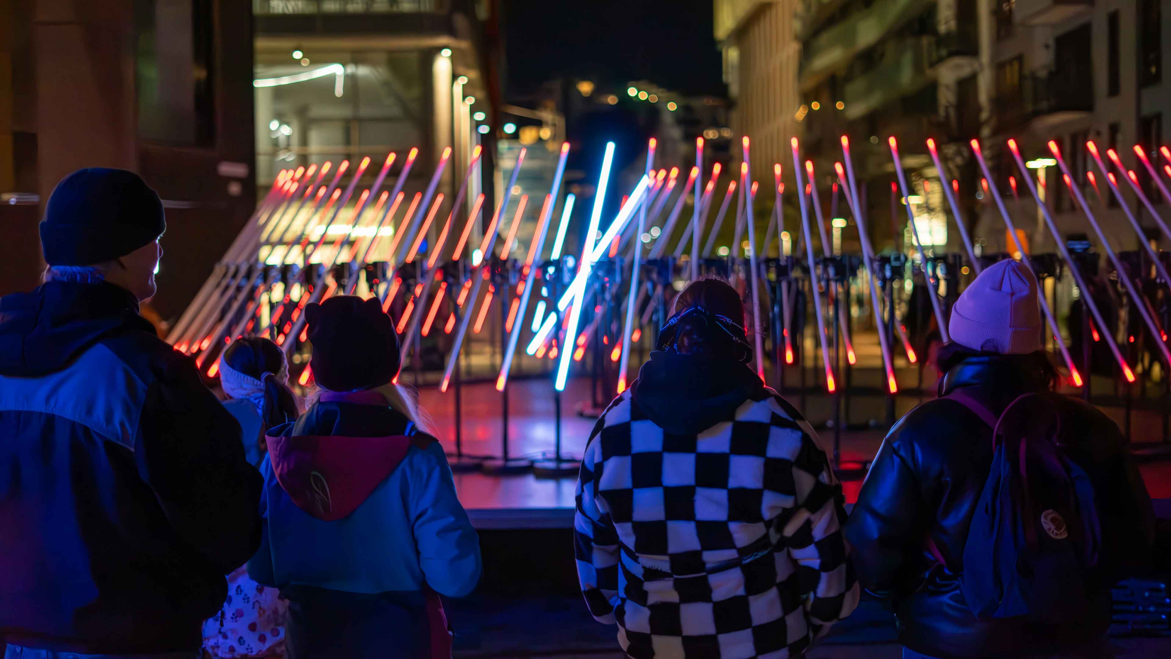 pretty lights in an art and technology festival